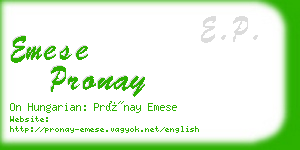 emese pronay business card